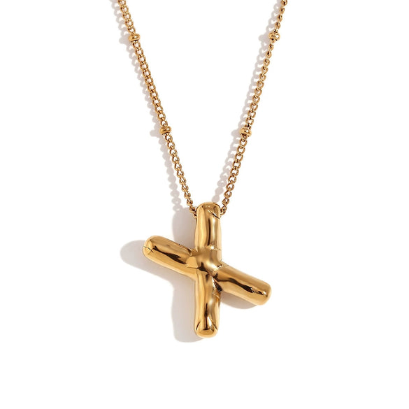 Wholesale Cute Popular Necklace For Women Stainless Steel 18K Gold Plated Letter Pendant With Electroplating