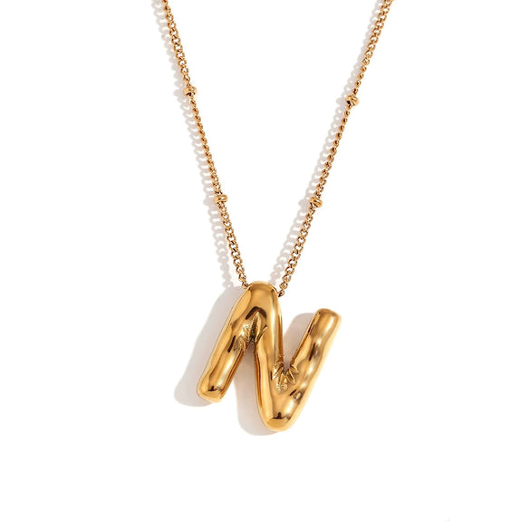 Wholesale Cute Popular Necklace For Women Stainless Steel 18K Gold Plated Letter Pendant With Electroplating