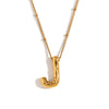 Wholesale Cute Popular Necklace For Women Stainless Steel 18K Gold Plated Letter Pendant With Electroplating