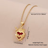 Wholesale Cute Red Love Heart Shape Pendant Necklace Light Luxury Stainless Steel Clavicle Chain