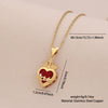Wholesale Cute Red Love Heart Shape Pendant Necklace Light Luxury Stainless Steel Clavicle Chain