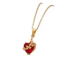 Wholesale Cute Red Love Heart Shape Pendant Necklace Light Luxury Stainless Steel Clavicle Chain