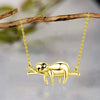 Wholesale Cute Sloth Pendant Necklace Mixed Gem Inlay On Copper With Ochain And Electroplating