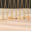 Wholesale Cute Sweet Human Mermaid Copper Inlay Zircon Pendant Necklace
