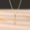 Wholesale Cute Sweet Human Mermaid Copper Inlay Zircon Pendant Necklace