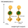 Wholesale Czech Glass Heart Tassel Earrings In Stainless Steel With 18K Real Gold Electroplating For Women