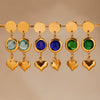 Wholesale Czech Glass Heart Tassel Earrings In Stainless Steel With 18K Real Gold Electroplating For Women