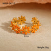 Wholesale Daisy Flower Ring Stainless Steel Electroplated 18K Gold Light Luxury Style