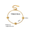 Wholesale Daisy Patterned Stainless Steel Necklace And Bracelet Jewelry Suit With Electroplating For Women