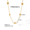 Wholesale Daisy Patterned Stainless Steel Necklace And Bracelet Jewelry Suit With Electroplating For Women
