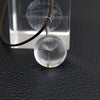 Wholesale Dandelion Dried Flower Necklace Pendant Creative Fashion Small And Fresh Glass Glazed Pu Wax Rope Geometric Style
