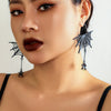 Wholesale Dark Wind Cobweb Hollow Tassel Stud Earrings For Women Metal Animal Pattern Electroplating Gothic Punk Style Halloween Spider Design