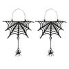 Wholesale Dark Wind Cobweb Hollow Tassel Stud Earrings For Women Metal Animal Pattern Electroplating Gothic Punk Style Halloween Spider Design