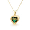 Wholesale December Birthstone Zircon Heart Pendant Titanium Steel Necklace With Water Wave Chain And Color Preservation