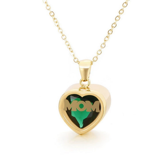 Wholesale December Birthstone Zircon Heart Pendant Titanium Steel Necklace With Water Wave Chain And Color Preservation