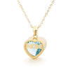 Wholesale December Birthstone Zircon Heart Pendant Titanium Steel Necklace With Water Wave Chain And Color Preservation