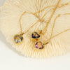 Wholesale December Birthstone Zircon Heart Pendant Titanium Steel Necklace With Water Wave Chain And Color Preservation