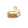 Wholesale Decompression Bead Anxiety Ring Stainless Steel 18K Gold Plated Geometric Style