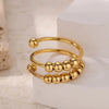 Wholesale Decompression Bead Anxiety Ring Stainless Steel 18K Gold Plated Geometric Style