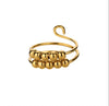 Wholesale Decompression Bead Anxiety Ring Stainless Steel 18K Gold Plated Geometric Style