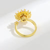 Wholesale Decompression Rotating Ring Copper Electroplated Women's Sunflower Design Opening Ring Set