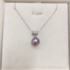 Wholesale Demon Purple Edison Natural Freshwater Pearl Pendant Necklace In S925 Sterling Silver With True Circle Pearl Shape