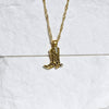 Wholesale Denim Boots Pendant Necklace Copper Gold Plated Geometric British Retro Style