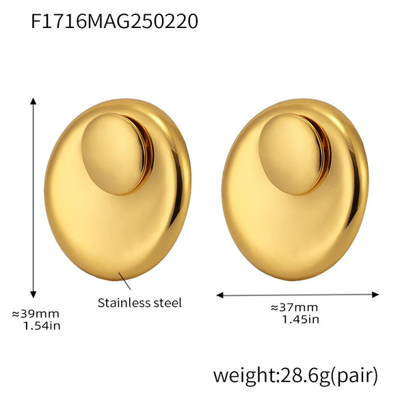 Wholesale Detachable Ferris Wheel Earrings And Fashion Luxury Ring Stainless Steel 18K Gold Plated With Geometric Round Stars Sun And Moon Clouds Cosmic Patterns For Women