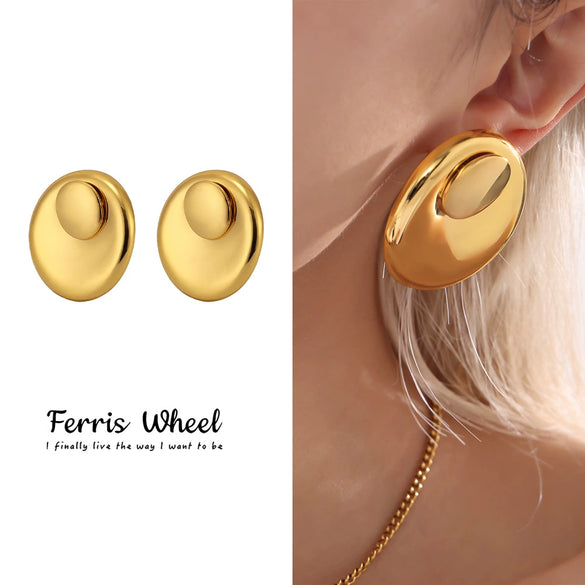 Wholesale Detachable Ferris Wheel Earrings And Fashion Luxury Ring Stainless Steel 18K Gold Plated With Geometric Round Stars Sun And Moon Clouds Cosmic Patterns For Women