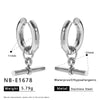 Wholesale Detachable Hoop Earrings Geometric Tshaped Stainless Steel 18K Gold Furnace Vacuum Plated Women's Ins Style