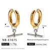 Wholesale Detachable Hoop Earrings Geometric Tshaped Stainless Steel 18K Gold Furnace Vacuum Plated Women's Ins Style