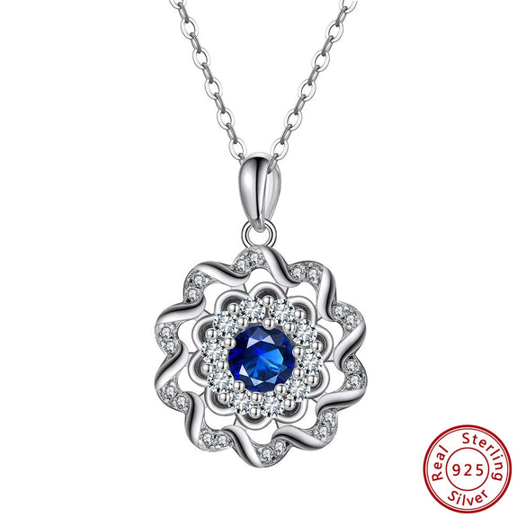 Wholesale Detachable Rotatable Women's 925 Sterling Silver Heart Shape Geometric Pendant Necklace With Electroplating