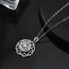 Wholesale Detachable Rotatable Women's 925 Sterling Silver Heart Shape Geometric Pendant Necklace With Electroplating