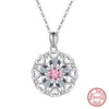 Wholesale Detachable Rotatable Women's 925 Sterling Silver Heart Shape Geometric Pendant Necklace With Electroplating