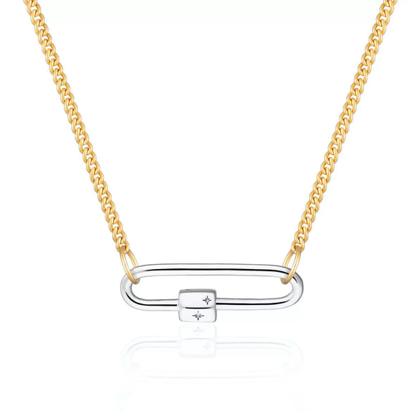 Wholesale Detachable Thick Necklace Titanium Steel Geometric Personality Vacuum Electroplated