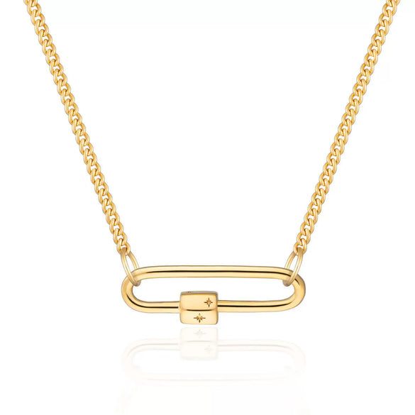 Wholesale Detachable Thick Necklace Titanium Steel Geometric Personality Vacuum Electroplated
