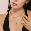 Wholesale Devil's Eye Zircon Jewelry Set For Women Titanium Steel 18K Gold Plated Electroplated