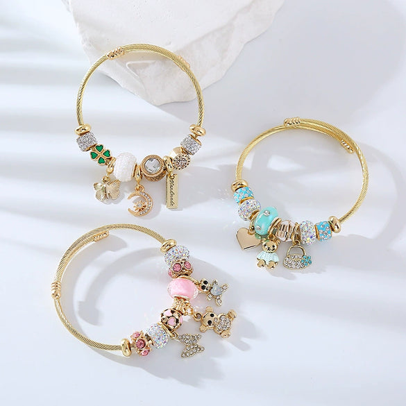 Wholesale Diamond Adjustable Bracelet With Animal And Zodiac Patterns For Women