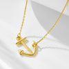 Wholesale Diamond Anchor Pendant Sterling Silver 925 Silver Cross Chain Necklace For Women