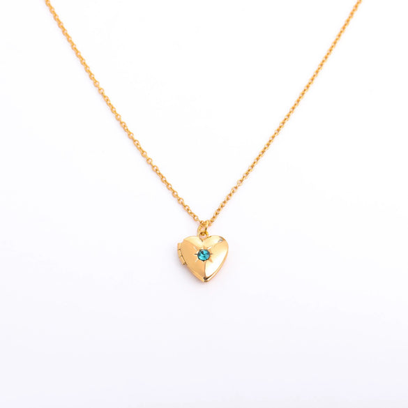 Wholesale Diamond Design Geometric Heartshaped Copper And Titanium Steel Necklace For Women