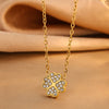 Wholesale Diamond Encrusted Four Leaf Clover Stainless Steel Necklace Bracelet Earring Set With Electroplating For Women
