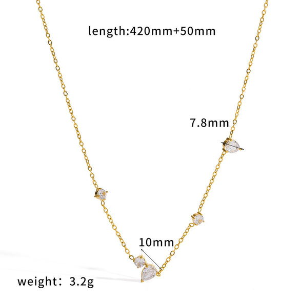 Wholesale Diamond Encrusted Stainless Steel And Titanium Steel Y Shaped O Shaped Geometric Sweater Chain Long Necklace With Pvd Furnace Vacuum Real Gold Plating For Women