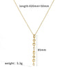Wholesale Diamond Encrusted Stainless Steel And Titanium Steel Y Shaped O Shaped Geometric Sweater Chain Long Necklace With Pvd Furnace Vacuum Real Gold Plating For Women