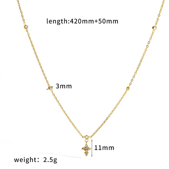 Wholesale Diamond Encrusted Stainless Steel And Titanium Steel Y Shaped O Shaped Geometric Sweater Chain Long Necklace With Pvd Furnace Vacuum Real Gold Plating For Women