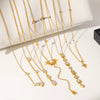 Wholesale Diamond Encrusted Stainless Steel And Titanium Steel Y Shaped O Shaped Geometric Sweater Chain Long Necklace With Pvd Furnace Vacuum Real Gold Plating For Women