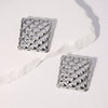 Wholesale Diamond Geometric Pattern 18K Real Gold Electroplated Stainless Steel Earrings For Women