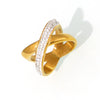 Wholesale Diamond Ring 316L Stainless Steel 18K Gold Plated Geometric Irregular Xshaped Simple Design