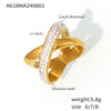 Wholesale Diamond Ring 316L Stainless Steel 18K Gold Plated Geometric Irregular Xshaped Simple Design