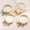Wholesale Diamonddesigned Alloy Goldfish Pendant Adjustable Bracelet For Women