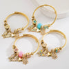 Wholesale Diamondencrusted Adjustable Bracelet With Butterfly Heart Fourleaf Clover Shape For Unisex Made Of Alloy